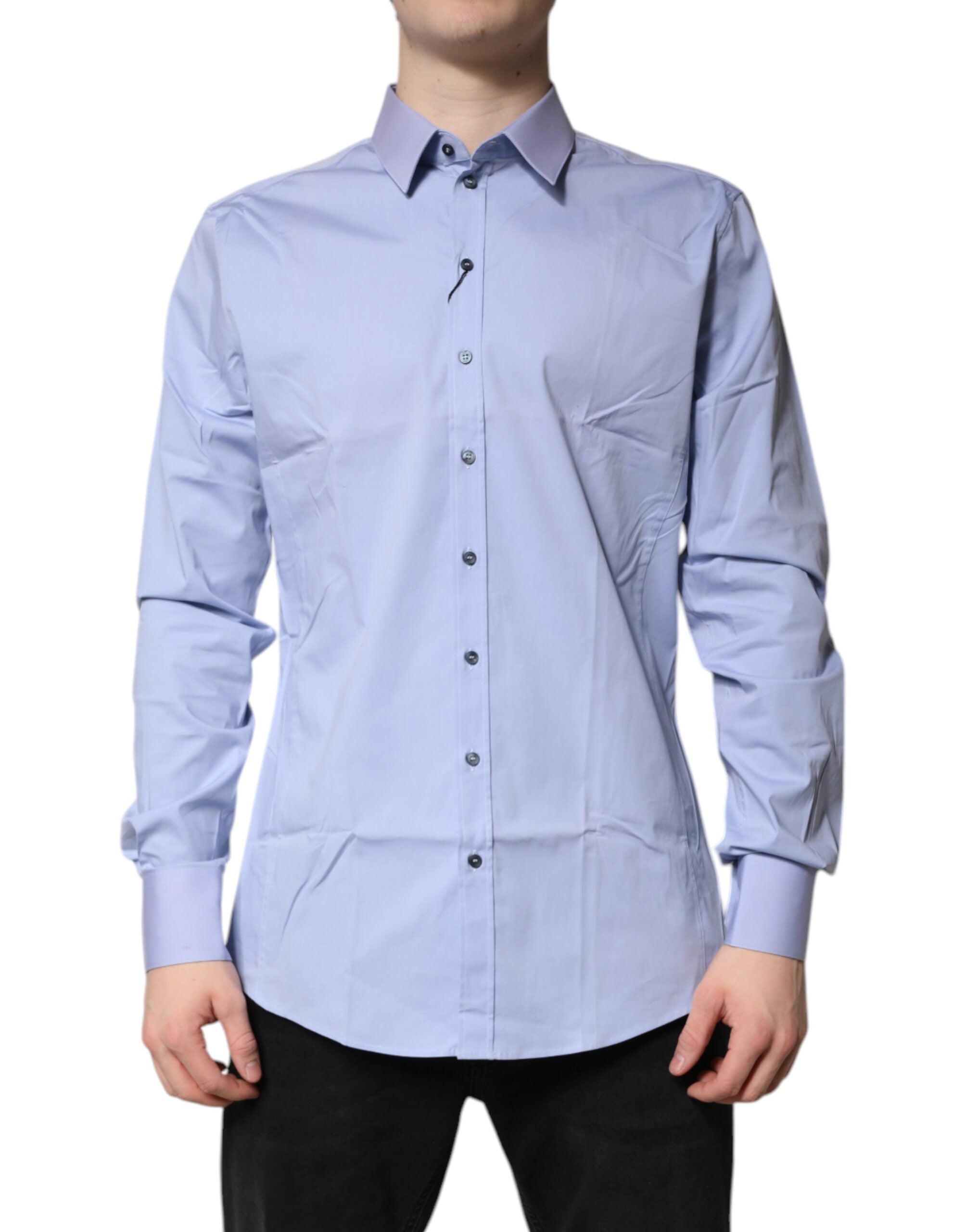 Dolce & Gabbana Light Blue Cotton Shirt SICILIA Dress Formal Shirt